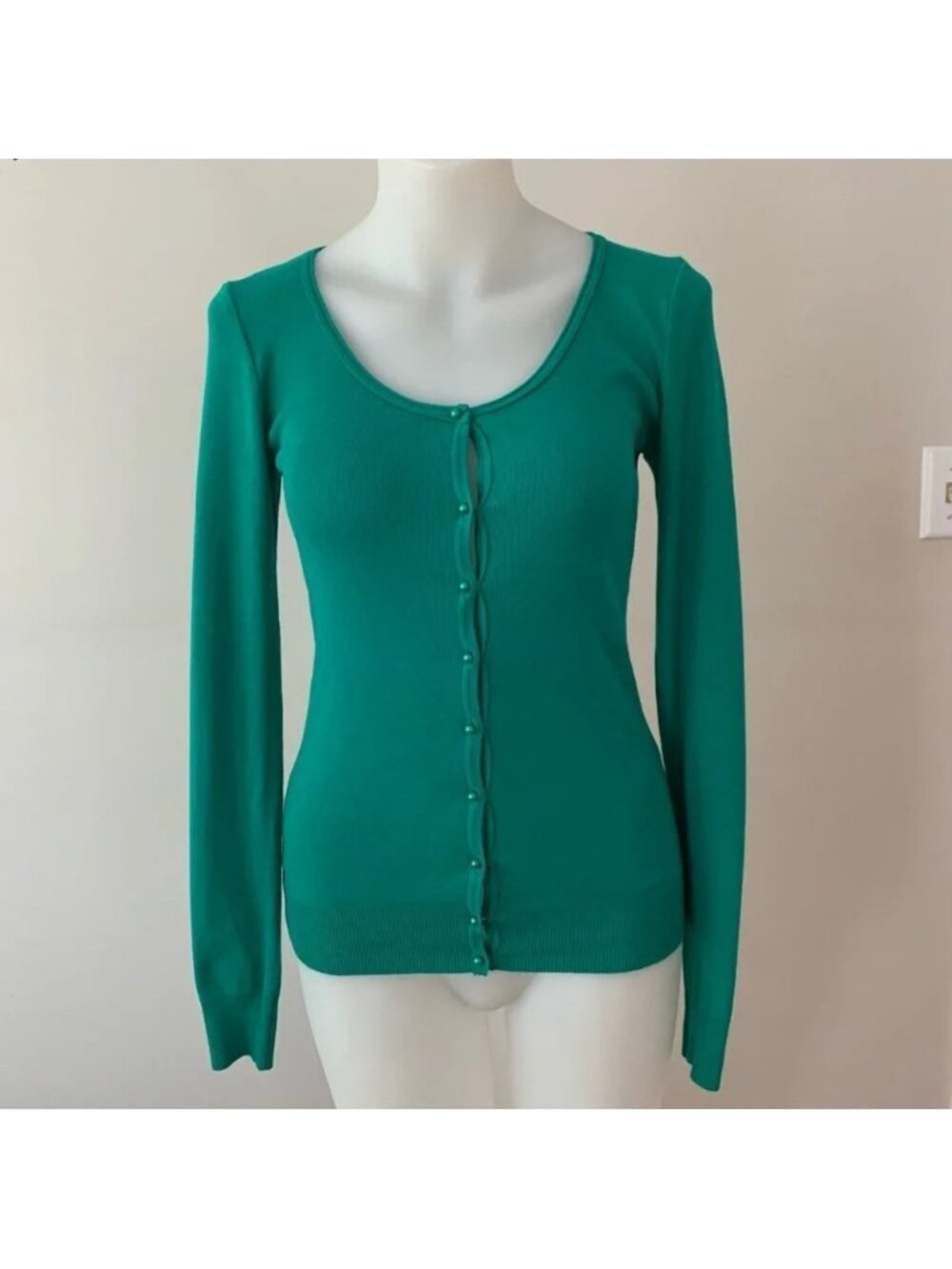 United Colors of Benetton Green Lightweight Cardigan Top - XS/Small